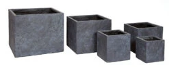 Plantenbak Arizona Cubi - L23 X B23 X H23cm - Donkergrijs -Buitentuin Winkel arizona cubi graphite w23h23 plantenbak 7 8