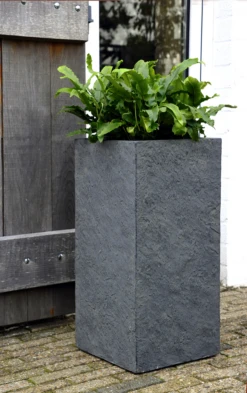 Plantenbak Arizona Cubihi - L33 X B33 X H70cm - Donkergrijs 7 Plantenbak Arizona Cubihi - L33 X B33 X H70cm - Donkergrijs -Buitentuin Winkel arizona cubihi graphite w33h70 plantenbak 7 4