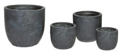 Bloempot Arizona Egg - D45 X H43cm - Donkergrijs -Buitentuin Winkel arizona egg pot graphite d45h43 bloempot 6 8