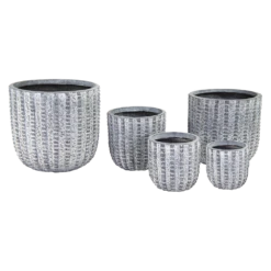 Bloempot Arkansas Egg Washed - D45 X H43cm - Lichtgrijs -Buitentuin Winkel arkansas egg pot washed grey d45h43 bloempot 6 5