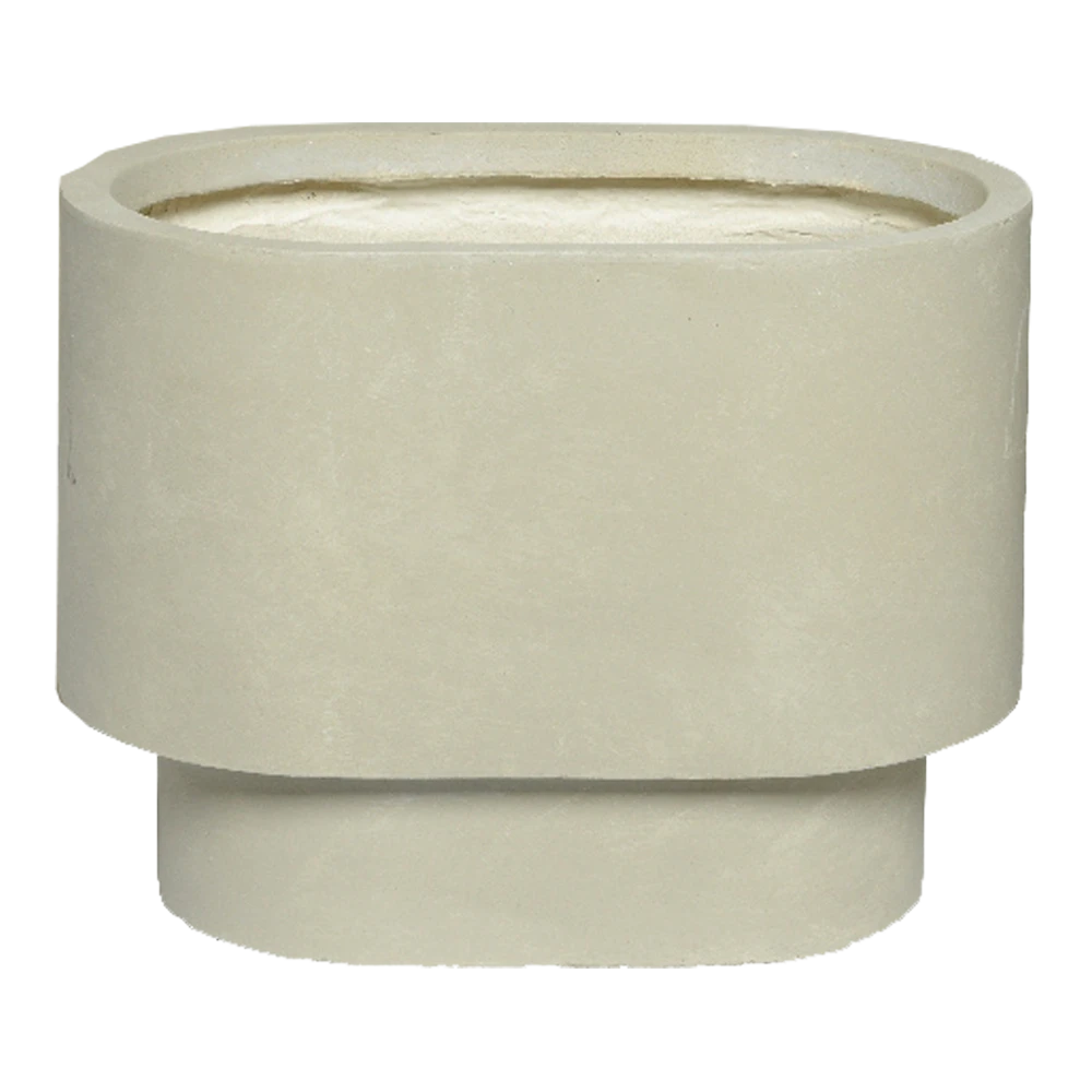 Bloempot Alexis Ovaal - L32 X B20 X H24cm - Beige 3 Bloempot Alexis Ovaal - L32 X B20 X H24cm - Beige