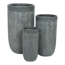 Bloempot Bryan Hoog - D24 X H49cm - Grijs 5 Bloempot Bryan Hoog - D24 X H49cm - Grijs -Buitentuin Winkel bloempot bryan hoog grijs bloempot 2