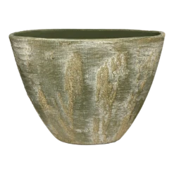 Bloempot Miami Ovaal - L39 X D20 X H31cm - Groen Cement