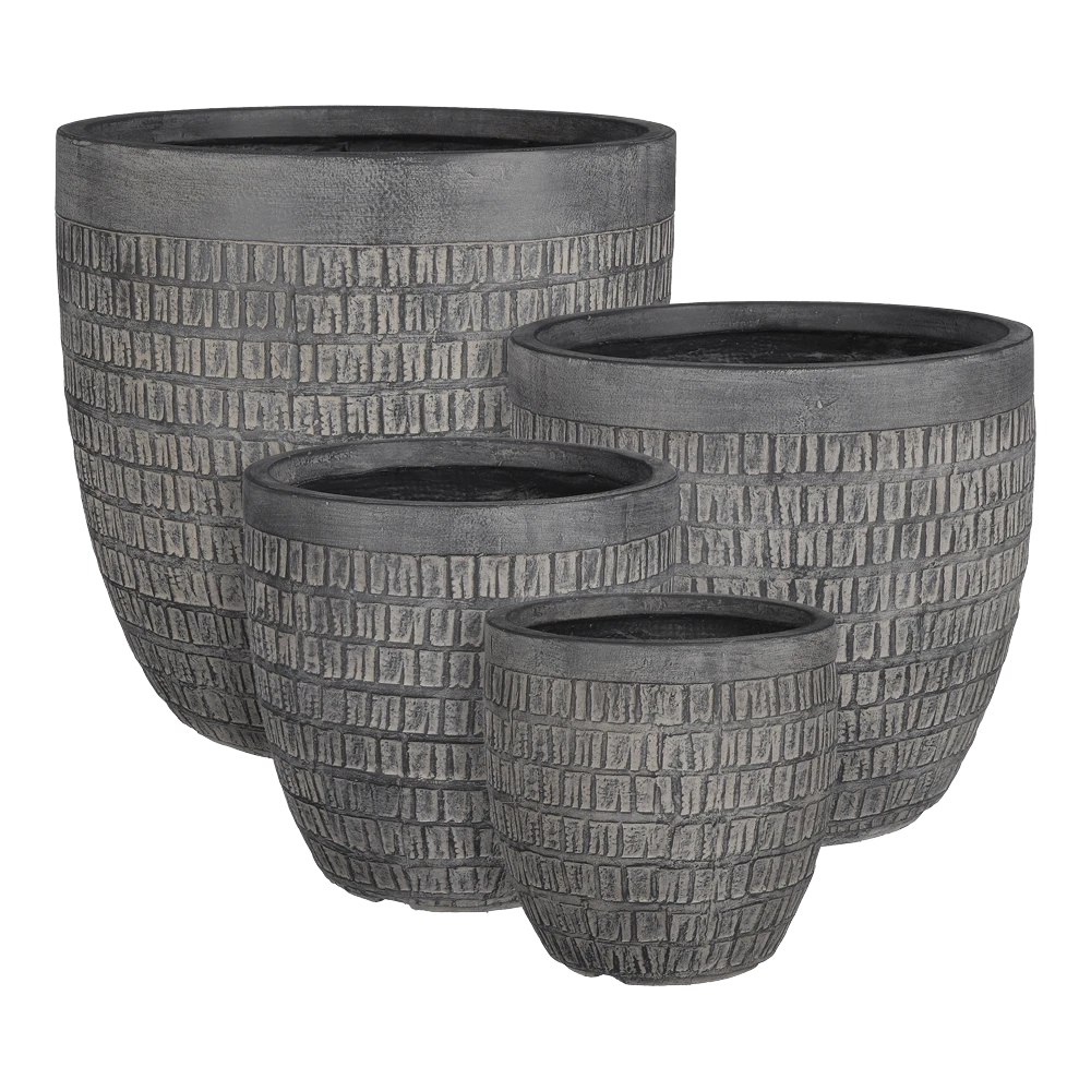 Bloempot Tallinn - D37 X H35,5cm - Zwart-grijs 3 Bloempot Tallinn - D37 X H35,5cm - Zwart-grijs