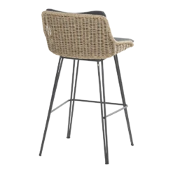 Bohemian Bar Stoel - Naturel - Incl. Kussen -Buitentuin Winkel bohemian bar stoel naturel incl kussen 3 1