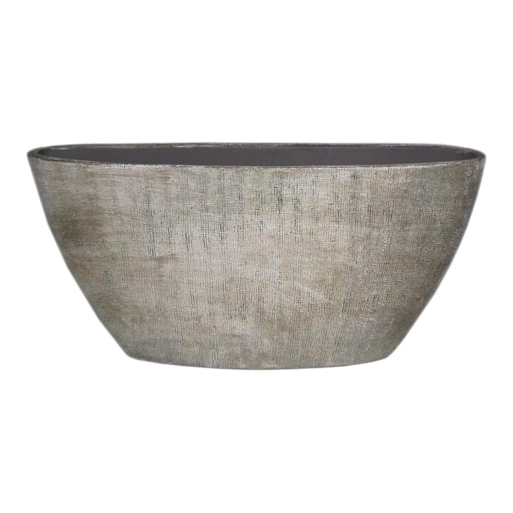 Bloempot Mira Ovaal - L73 X B17 X H36cm - Wit 3 Bloempot Mira Ovaal - L73 X B17 X H36cm - Wit