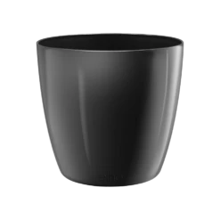 Bloempot Elho Brussels Diamond Rond 30cm - Metallic Zwart