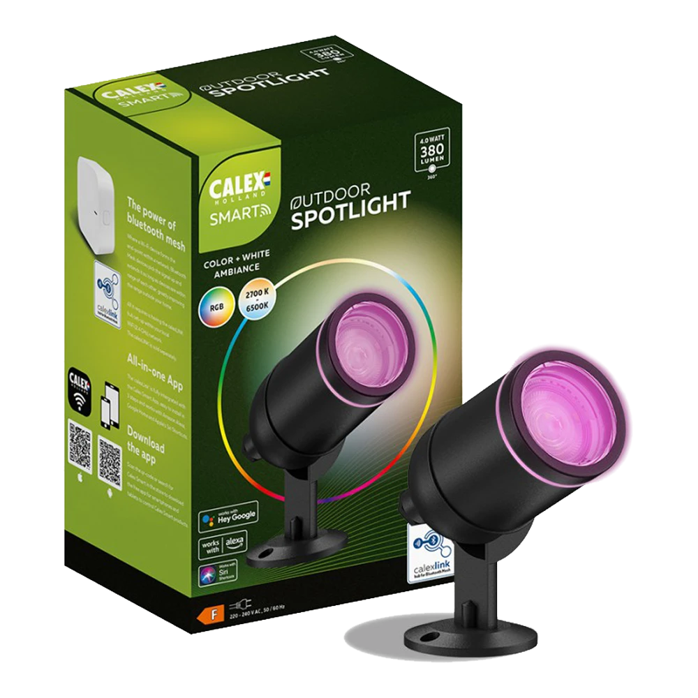Calex Smart Outdoor Tuinspot RGB CCT 200cm Kabel Met Plug - 4W 380lm 3 Calex Smart Outdoor Tuinspot RGB CCT 200cm Kabel Met Plug - 4W 380lm