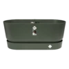 Bloembak Elho Greenville Terrace 80cm - Met Wielen - Bladgroen -Buitentuin Winkel greenville terrace trough 80cm wheels plantenbak bladgroen 1 10