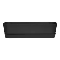 Bloembak Elho Greenville Terrace Long 70cm - Met Wielen - Living Black