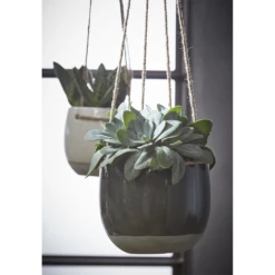 Hangpot Resa - D16,5 X H13,5cm - Donkergrijs -Buitentuin Winkel hangpot resa d16 5 x h13 5cm donkergrijs hangpot 3 1