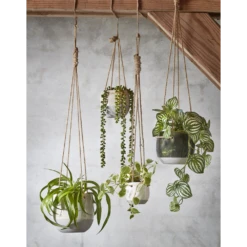 Hangpot Resa - D18,5 X H17cm - Lichtgrijs -Buitentuin Winkel hangpot resa d18 5 x h17cm lichtgrijs hangpot 5 1