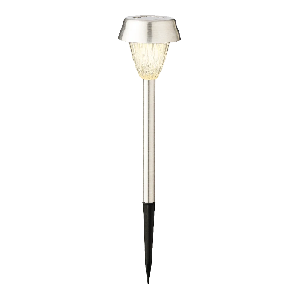 Lumineo LED Solar Tuinlamp - RVS - D8 X H22cm - RVS - 4st. - Afbeelding 5