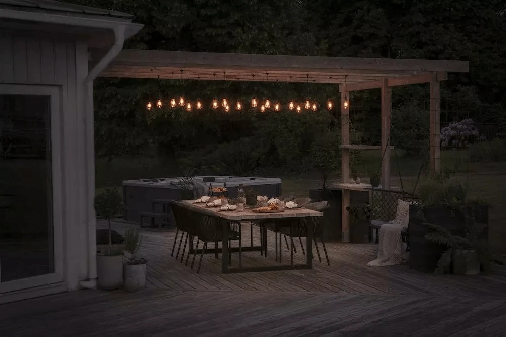 Lichtsnoer Feestverlichting Edison LED Koppelbaar + Dimbaar - Startset - 10m - 10 LED's - Konstsmide 6 Lichtsnoer Feestverlichting Edison LED Koppelbaar + Dimbaar - Startset - 10m - 10 LED's - Konstsmide - Afbeelding 4