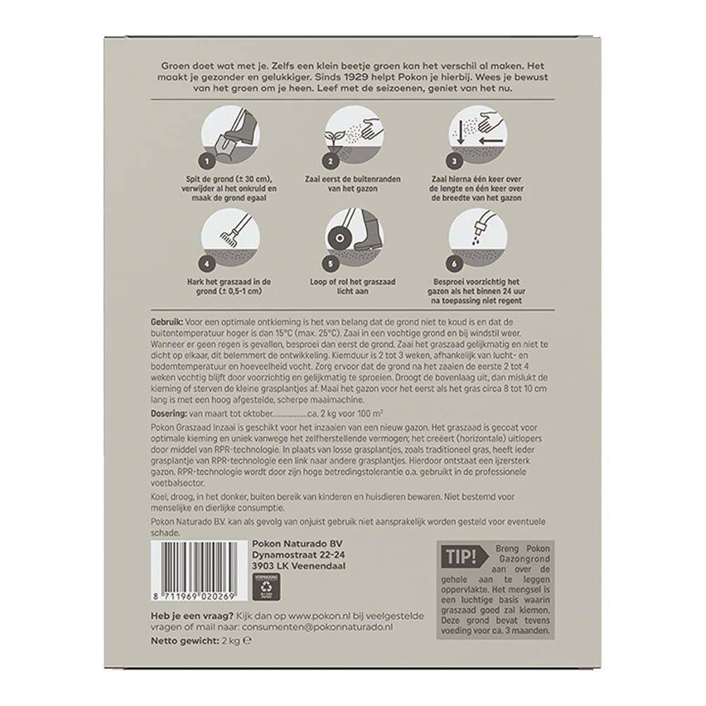 Pokon Graszaad Inzaai 2kg - Graszaad 4 Pokon Graszaad Inzaai 2kg - Graszaad - Afbeelding 2