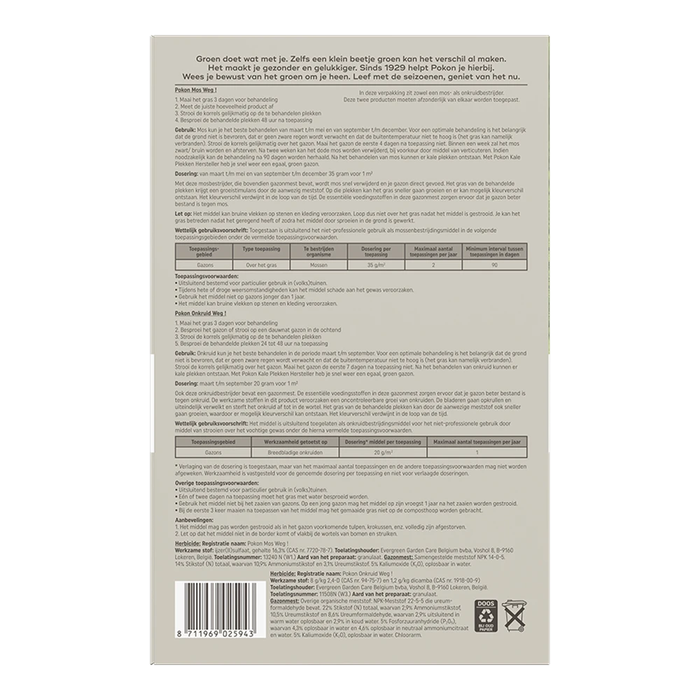 Pokon Mos En Onkruid Weg! 3-in-1 Voor 50mu00b2 - Onkruid En Aanslag - Afbeelding 2