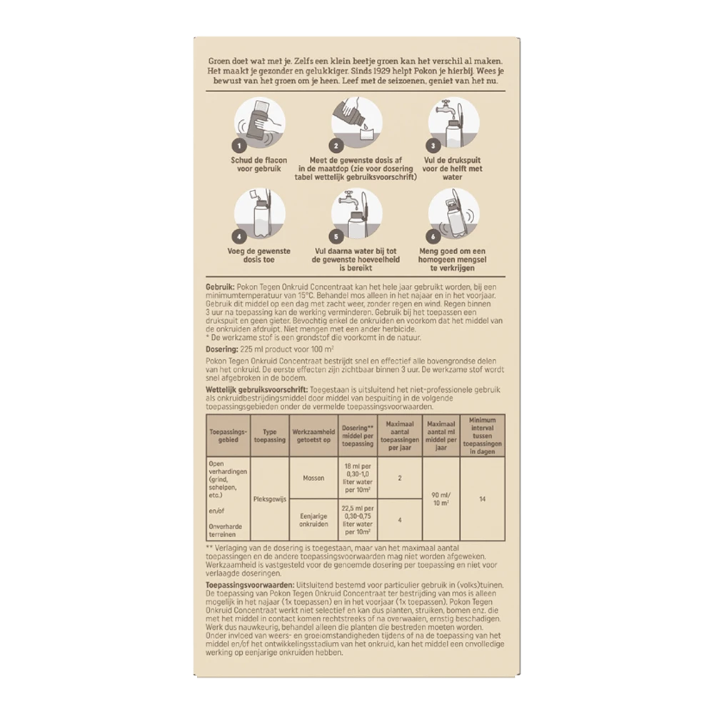 Pokon Tegen Onkruid Concentraat 225ml - Onkruid En Aanslag 4 Pokon Tegen Onkruid Concentraat 225ml - Onkruid En Aanslag - Afbeelding 2