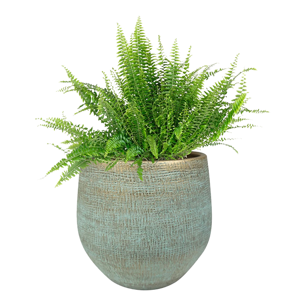 Bloempot Ryan - D26 X H26cm - Shiny Blue 3 Bloempot Ryan - D26 X H26cm - Shiny Blue - Afbeelding 2