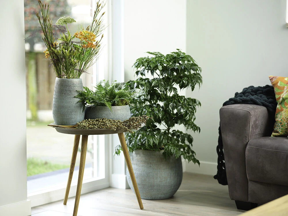 Bloempot Ryan - D26 X H26cm - Shiny Blue 4 Bloempot Ryan - D26 X H26cm - Shiny Blue - Afbeelding 3