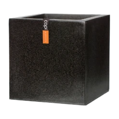 Capi Plantenbak Vierkant Lux Terrazo - L50 X B50 X H50cm - Zwart