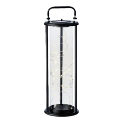 Lumineo Solar Lantaarn - LED - D15 X H42cm - Zwart -Buitentuin Winkel solar lantaarn led d15 x h42cm zwart solar 5 3