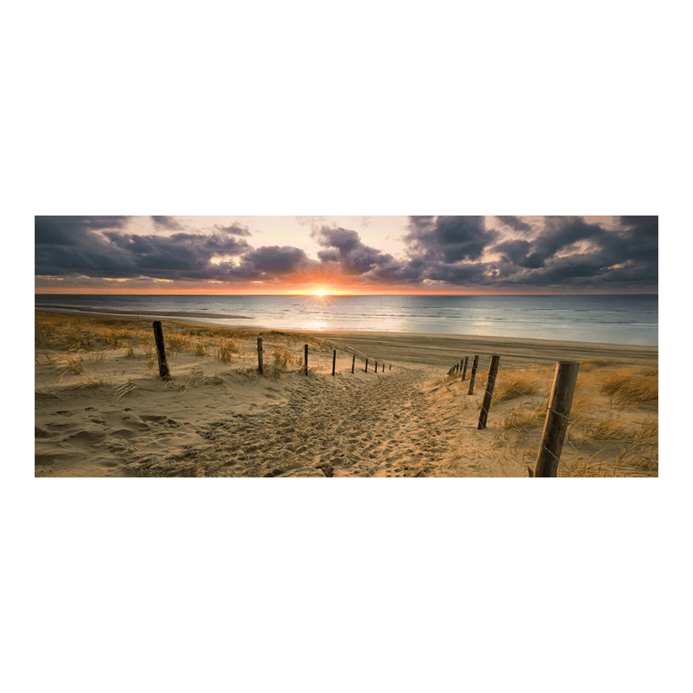 Tuinposter Strand Ondergaande Zon - 110x45cm 3 Tuinposter Strand Ondergaande Zon - 110x45cm