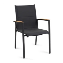 Tuinstoel Foxx - Teak Stapelbare Stoel - Charcoal