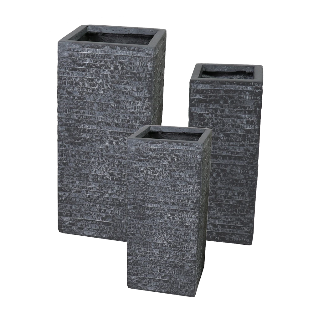 Plantenbak Utah Cubihi - L27 X B27 X H60cm - Donkergrijs 4 Plantenbak Utah Cubihi - L27 X B27 X H60cm - Donkergrijs - Afbeelding 2