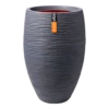 Capi Bloempot Hoog Nature Elegant Deluxe Rib NL - D56 X H84cm - Donkergrijs -Buitentuin Winkel vaas elegant deluxe rib nl 56x84 donkergrijs bloempot 1 4
