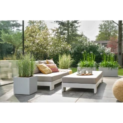 Elho Vivo Next Vierkant Wielen 30cm - Warm Grijs -Buitentuin Winkel vivo next vierkant wielen 30cm warm grijs 7 1