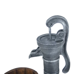 Waterornament Pomp Met Vaten - 74cm Hoog - Polystone -Buitentuin Winkel waterornament pomp met vaten 74cm hoog polystone 4